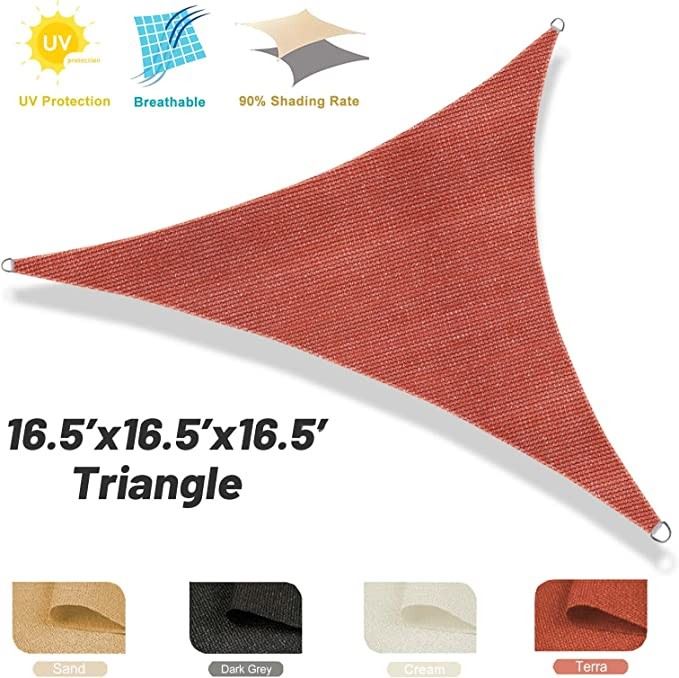 Breathable Triangle Sun Shade Sail red display