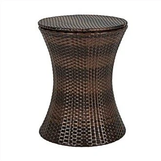 Rattan-Kühler für den Außenbereich, Bartisch, Terrasse, Eiskübel mit verstellbarer Höhe